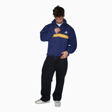 Vintage 90s Adidas Buggy Quarter Zip Sweatshirt | Navy | Size M