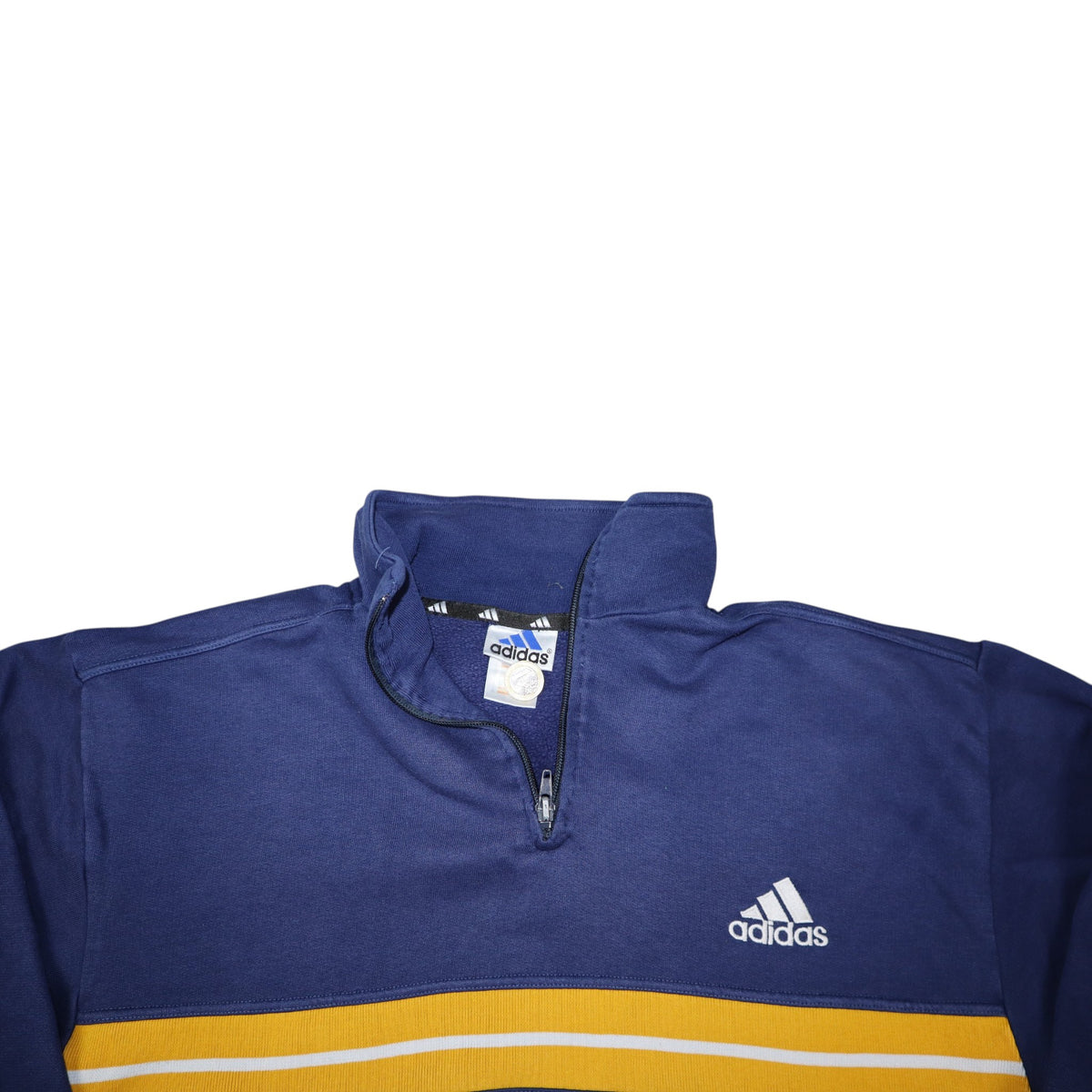 Vintage 90s Adidas Buggy Quarter Zip Sweatshirt | Navy | Size M