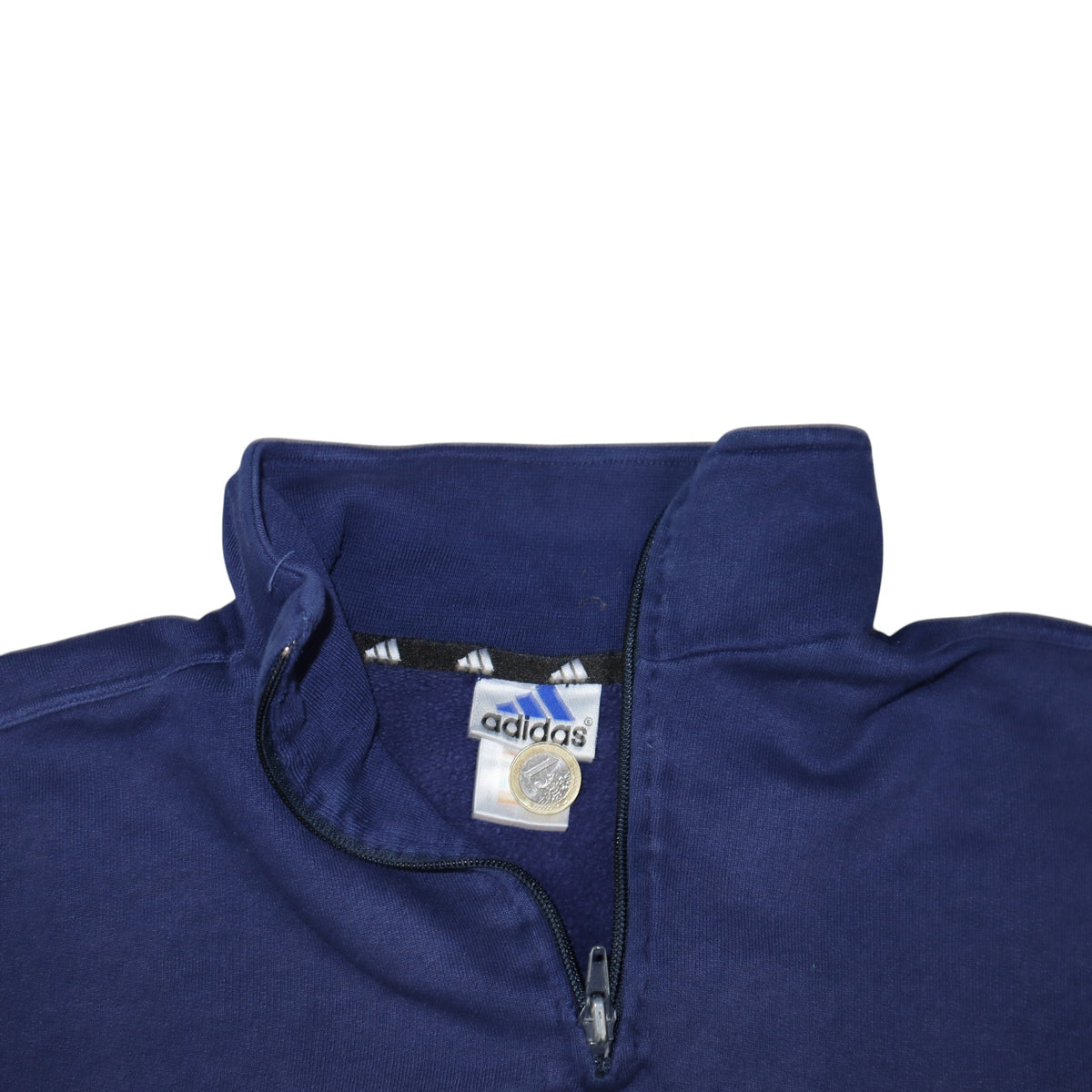 Vintage 90s Adidas Buggy Quarter Zip Sweatshirt | Navy | Size M