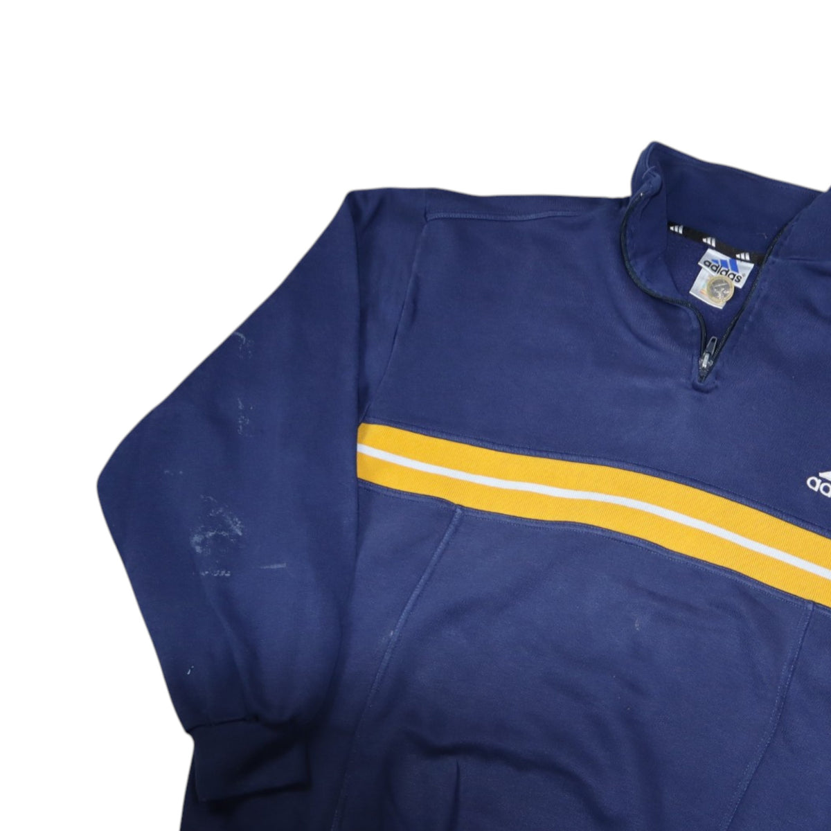 Vintage 90s Adidas Buggy Quarter Zip Sweatshirt | Navy | Size M