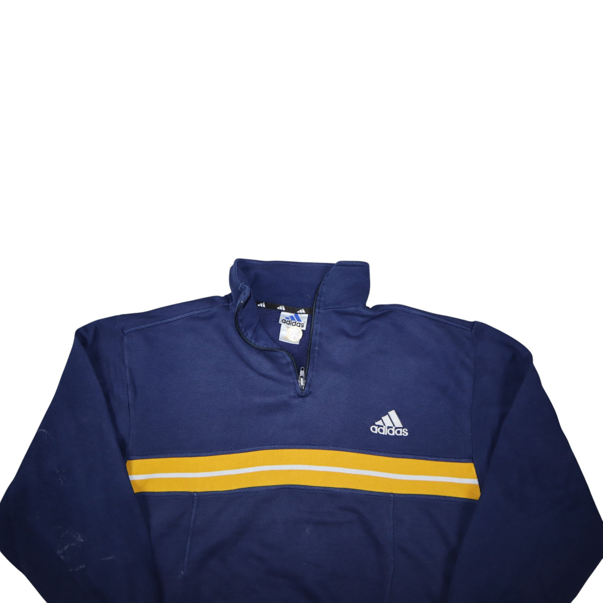 Vintage 90s Adidas Buggy Quarter Zip Sweatshirt | Navy | Size M