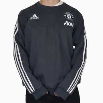 Vintage Adidas Manchester United Training Crewneck | Charcoal | Size L