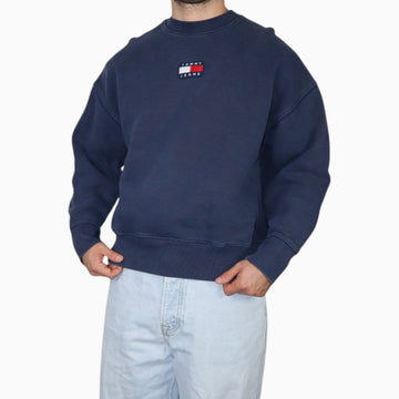 Vintage Tommy Jeans Boxy Heavyweight Crewneck | Navy | Size S