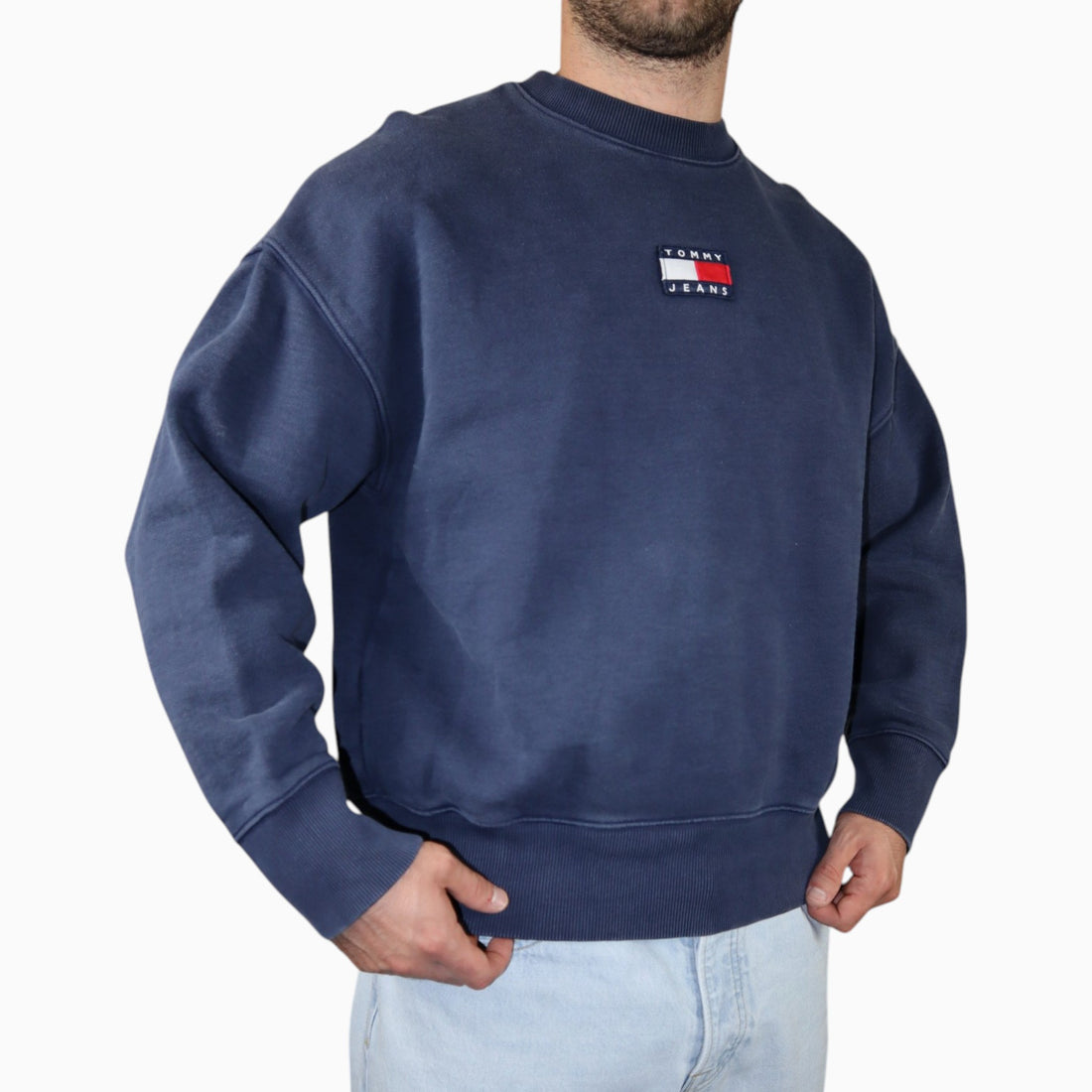 Vintage Tommy Jeans Boxy Heavyweight Crewneck | Navy | Size S