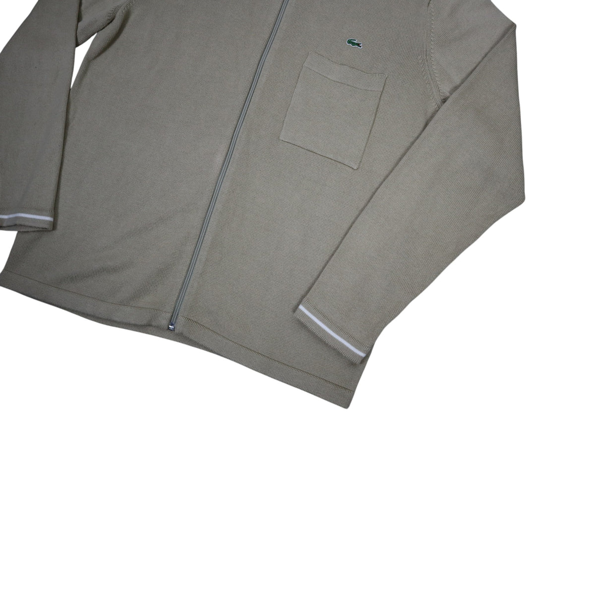 Vintage Lacoste Zip Knit Cardigan | Beige | Size L