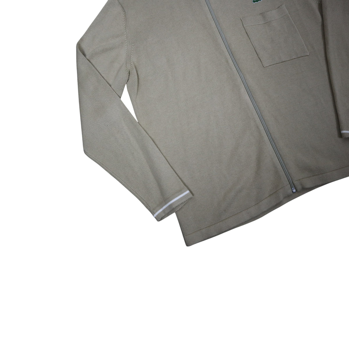 Vintage Lacoste Zip Knit Cardigan | Beige | Size L