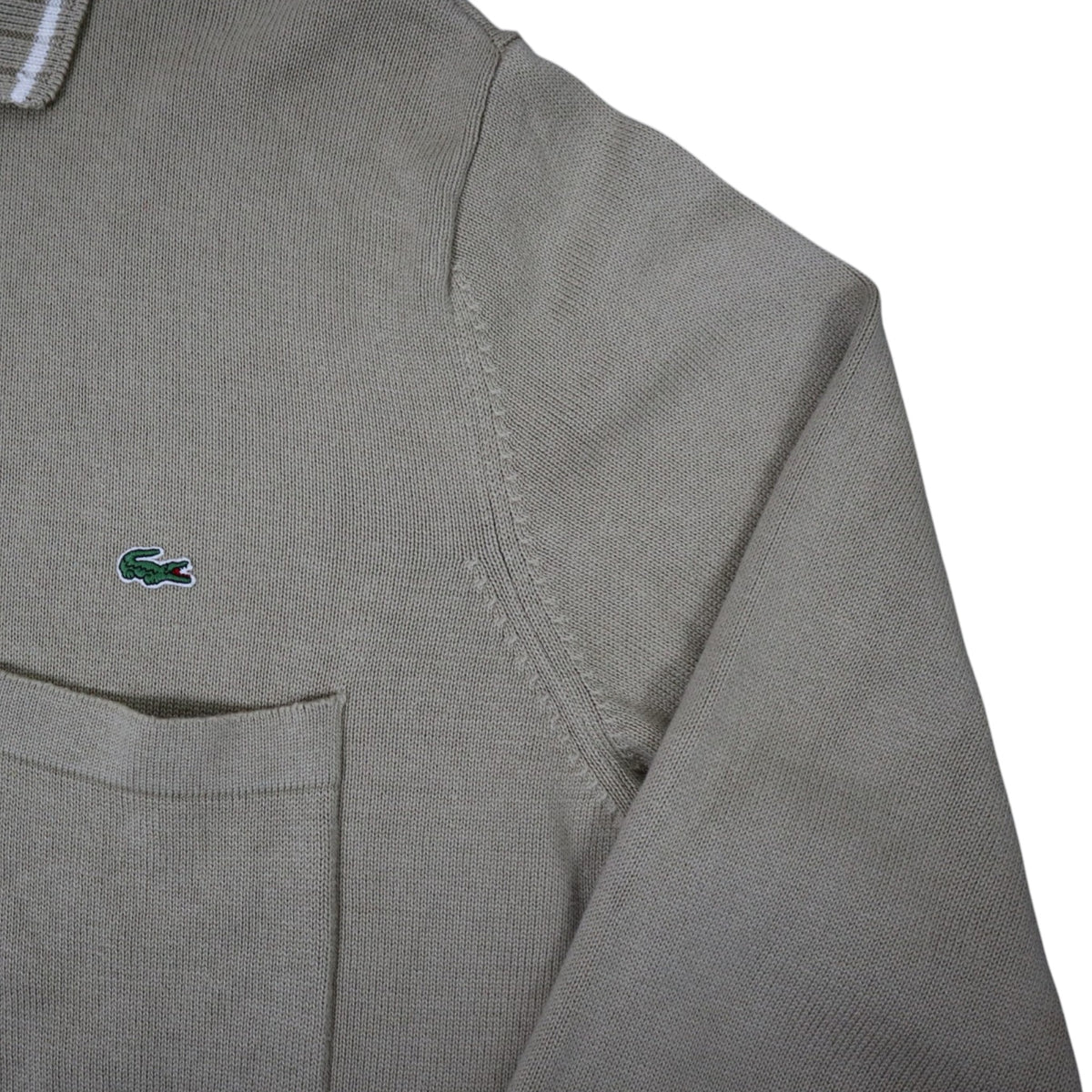 Vintage Lacoste Zip Knit Cardigan | Beige | Size L