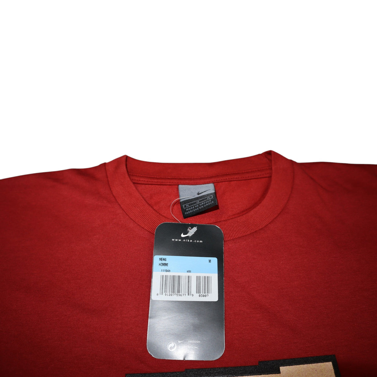 Vintage 2001 Nike Running Tee | Deep Red | Size M | Made in Greece