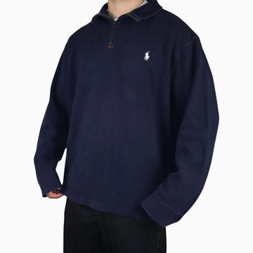 Vintage Polo Ralph Lauren Quarter-Zip Sweatshirt | Navy | Size XL