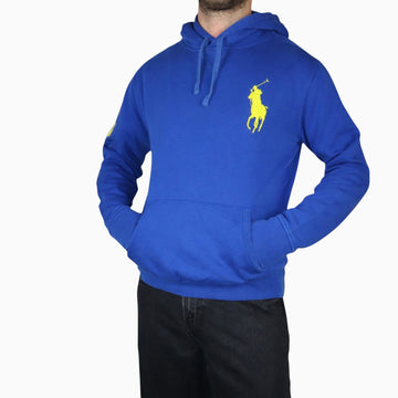 Vintage Polo Ralph Lauren Big Pony Hoodie | Blue & Yellow | Size M