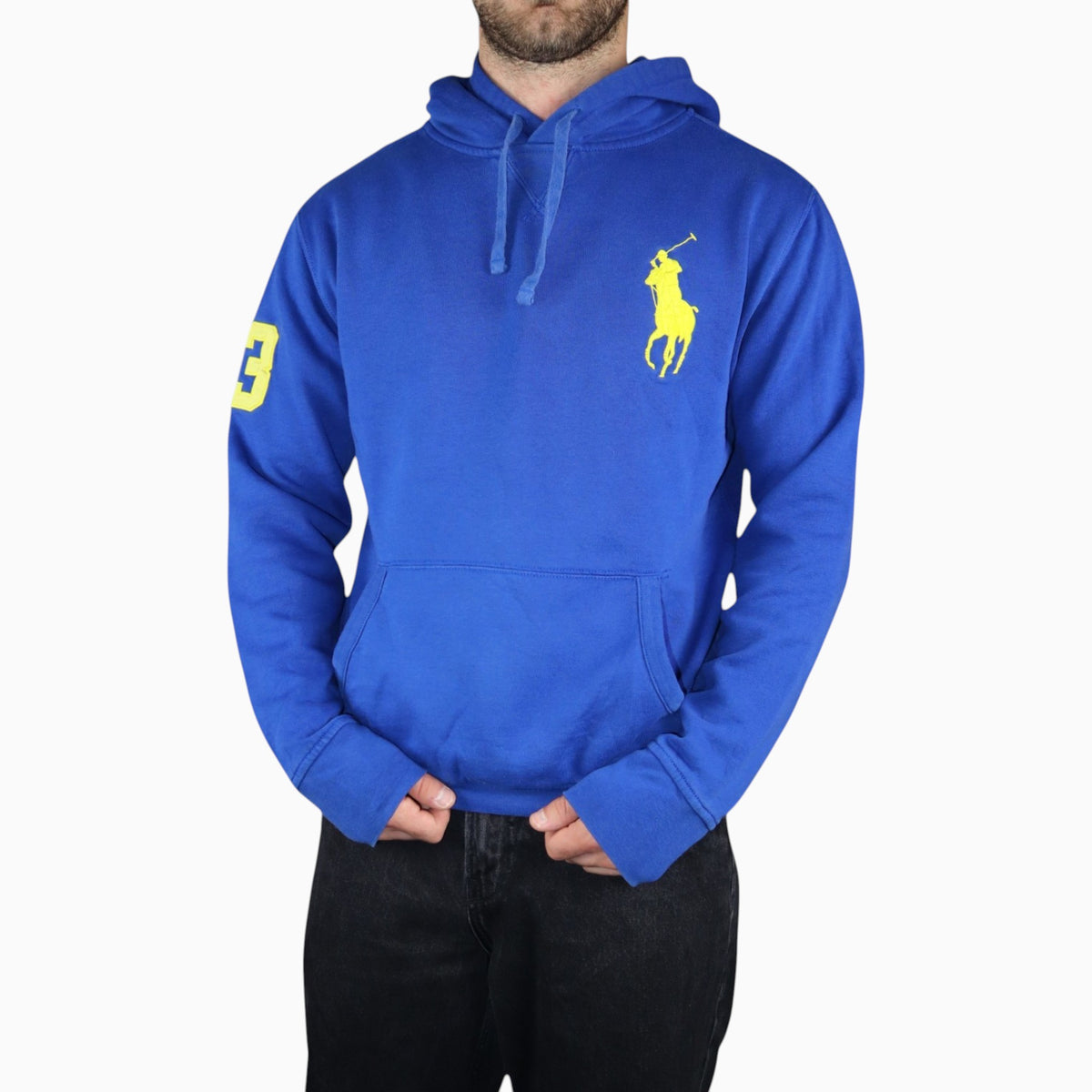 Vintage Polo Ralph Lauren Big Pony Hoodie | Blue & Yellow | Size M