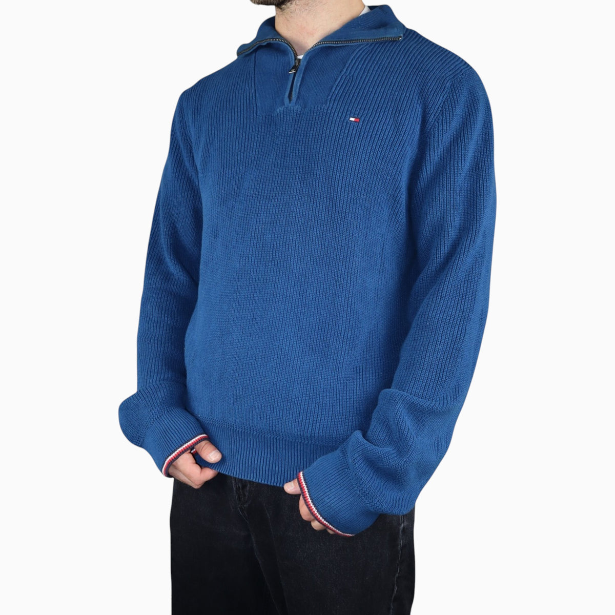 Tommy Hilfiger Knit Quarter-Zip | Blue | Size M