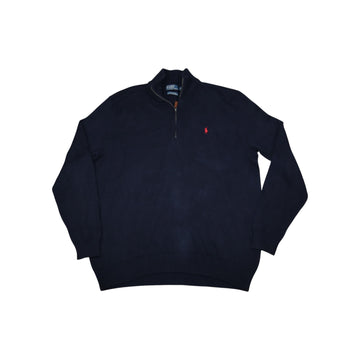 Vintage Polo Ralph Lauren Knit Quarter-Zip | Navy | Size 2XL