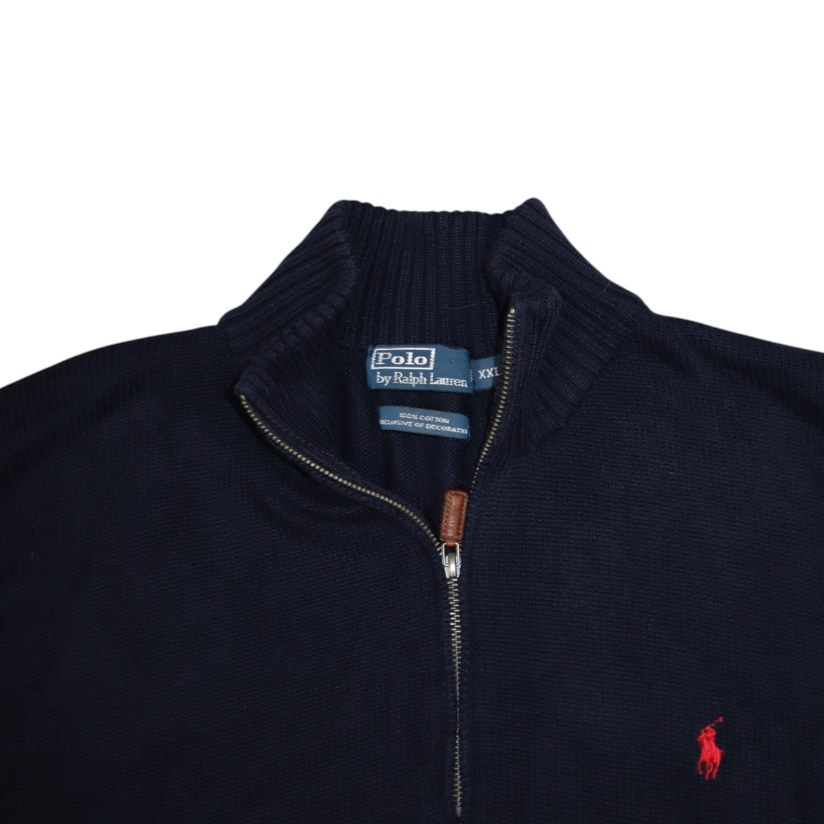 Vintage Polo Ralph Lauren Knit Quarter-Zip | Navy | Size 2XL