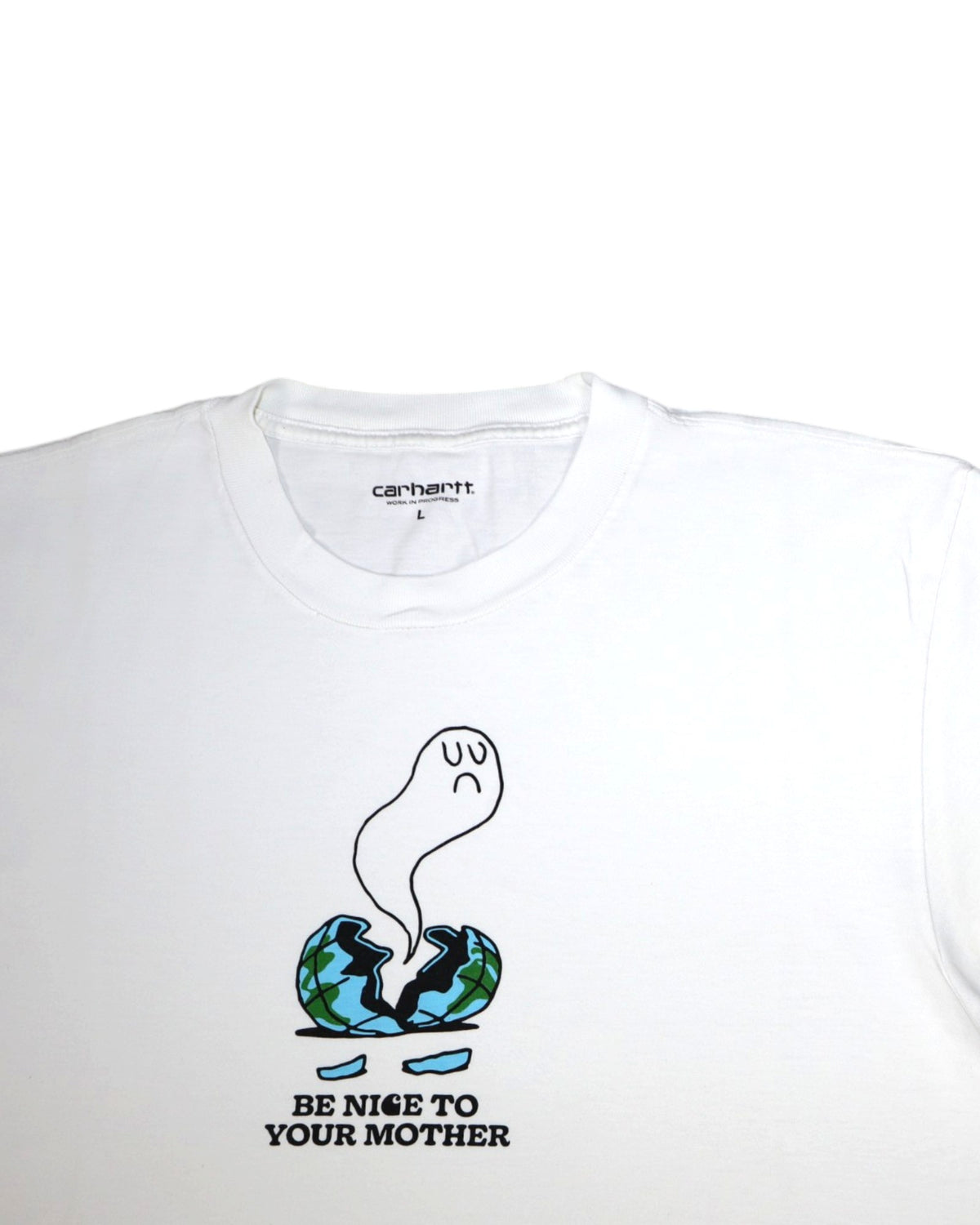 Carhartt WIP "Be Nice To Your Mother" Graphic Tee | White | Size M