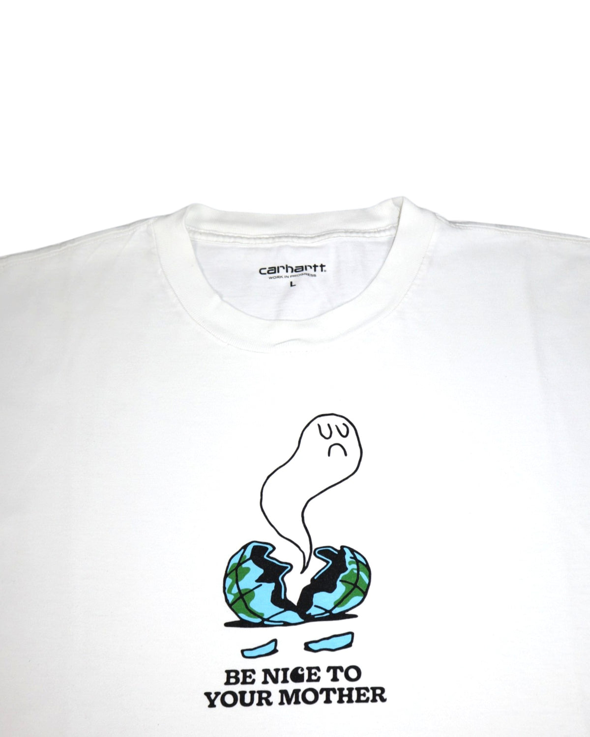 Carhartt WIP "Be Nice To Your Mother" Graphic Tee | White | Size M