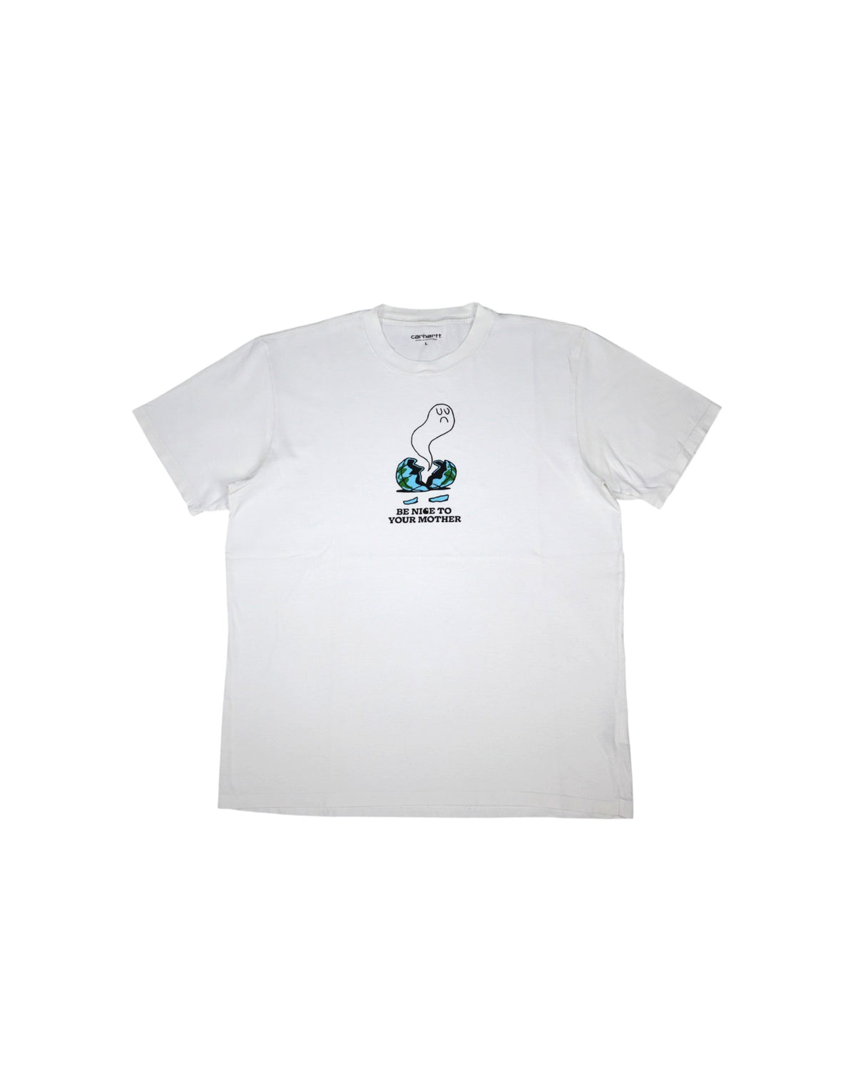 Carhartt WIP "Be Nice To Your Mother" Graphic Tee | White | Size M