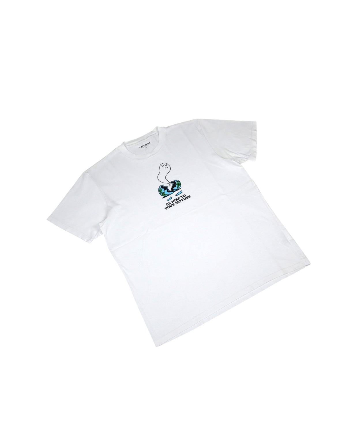 Carhartt WIP "Be Nice To Your Mother" Graphic Tee | White | Size M