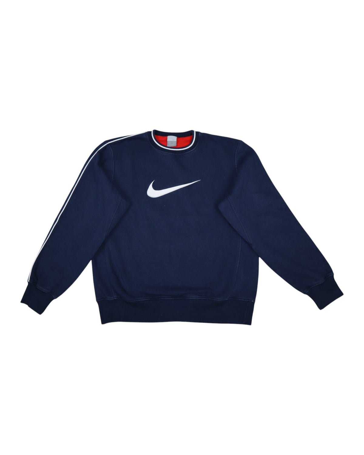 Vintage Nike center swoosh crewneck, navy, flat lay