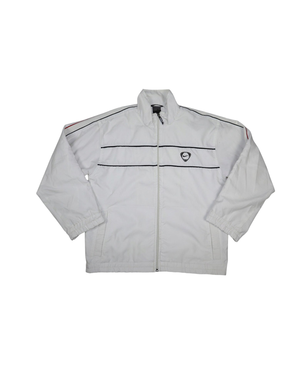 Vintage 2000s Nike Football track jacket, white, flat lay