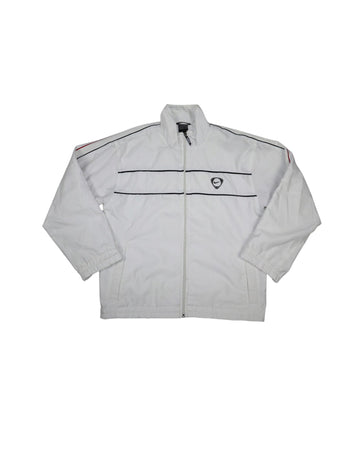 Vintage 2000s Nike Football track jacket, white, flat lay