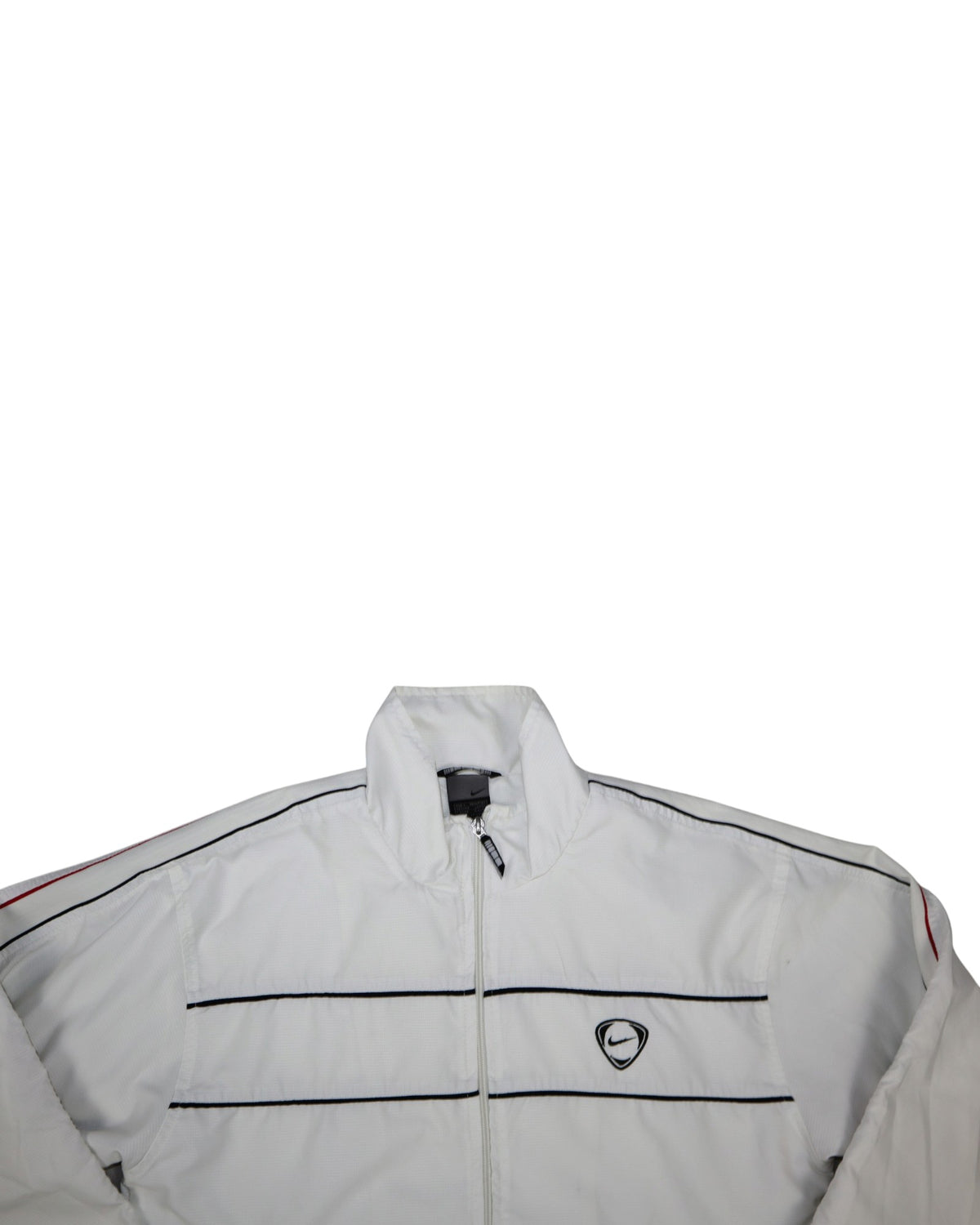 Vintage 2000s Nike Football track jacket, white, flat lay detail
