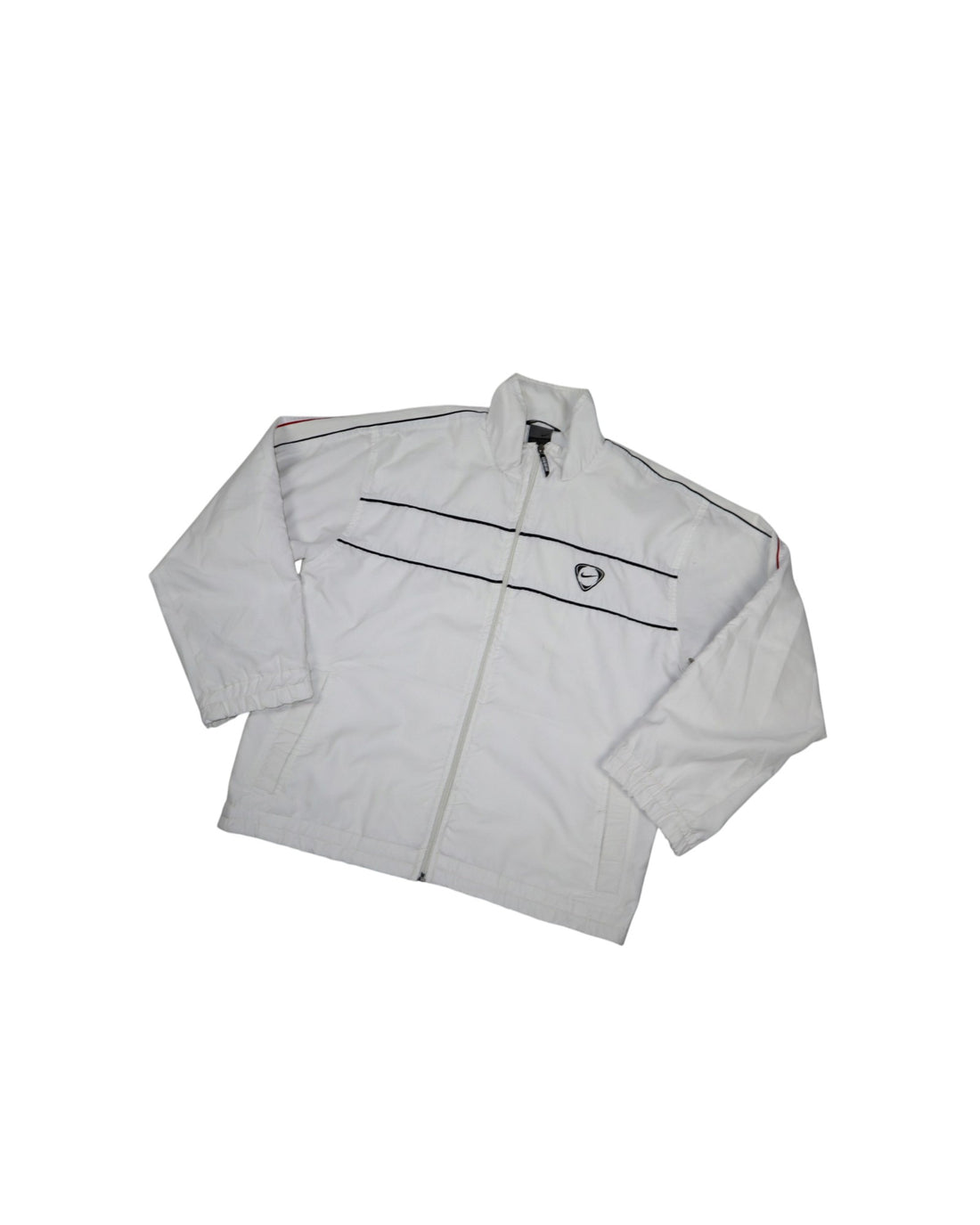 Vintage 2000s Nike Football track jacket, white, flat lay