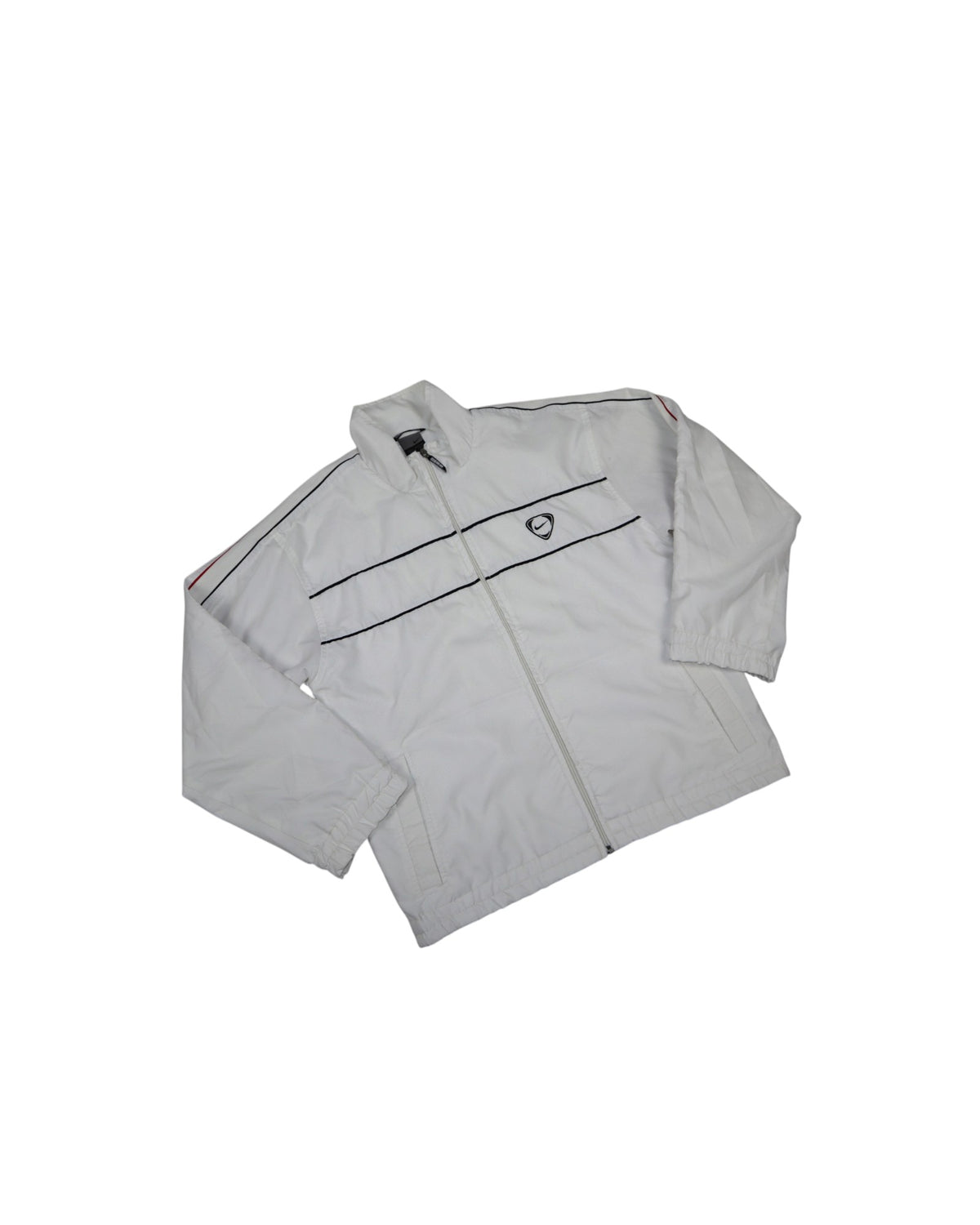 Vintage 2000s Nike Football track jacket, white, flat lay detail