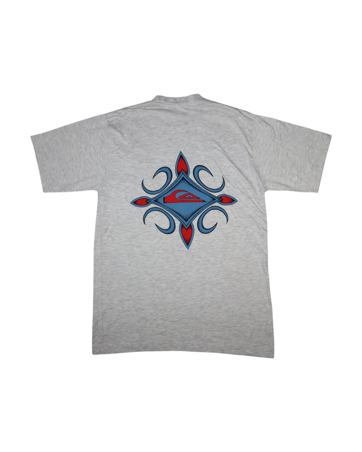 Vintage Quiksilver heavyweight tee, grey marl, flat lay detail