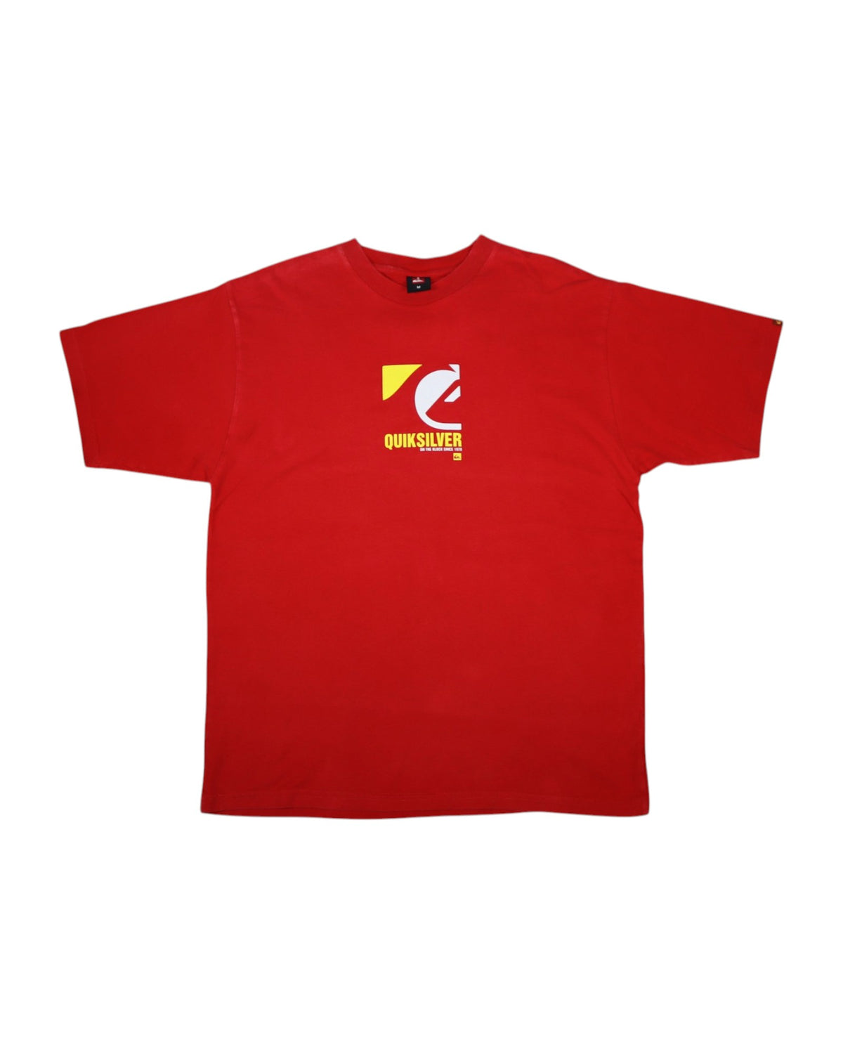 Vintage Quiksilver heavyweight tee, red, flat lay