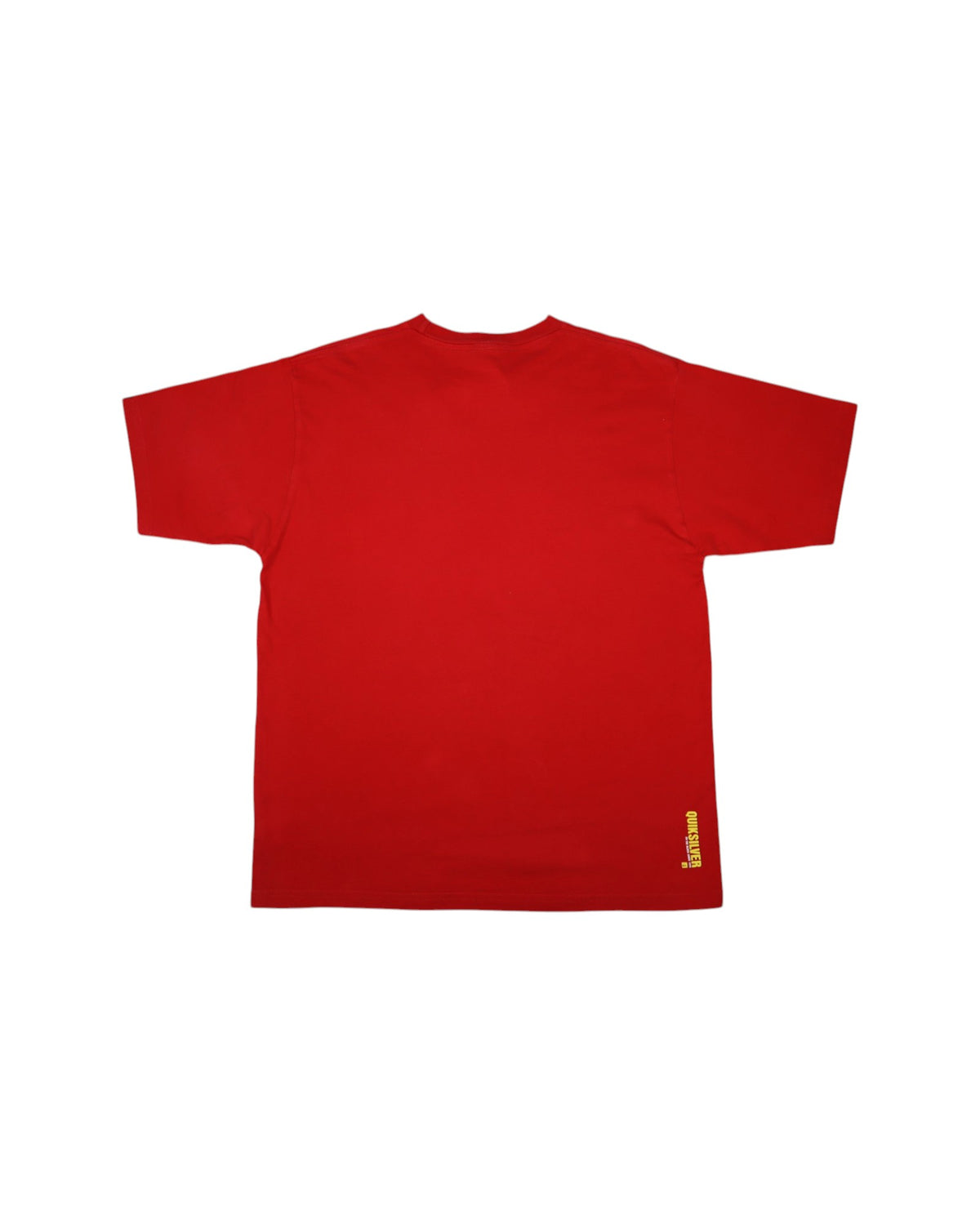 Vintage Quiksilver heavyweight tee, red, flat lay detail