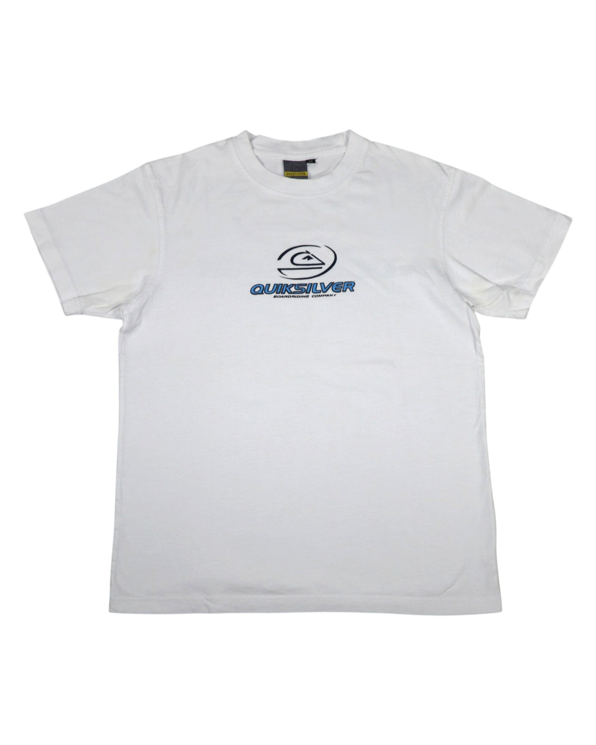 Vintage 2000s Quiksilver tee, white, flat lay