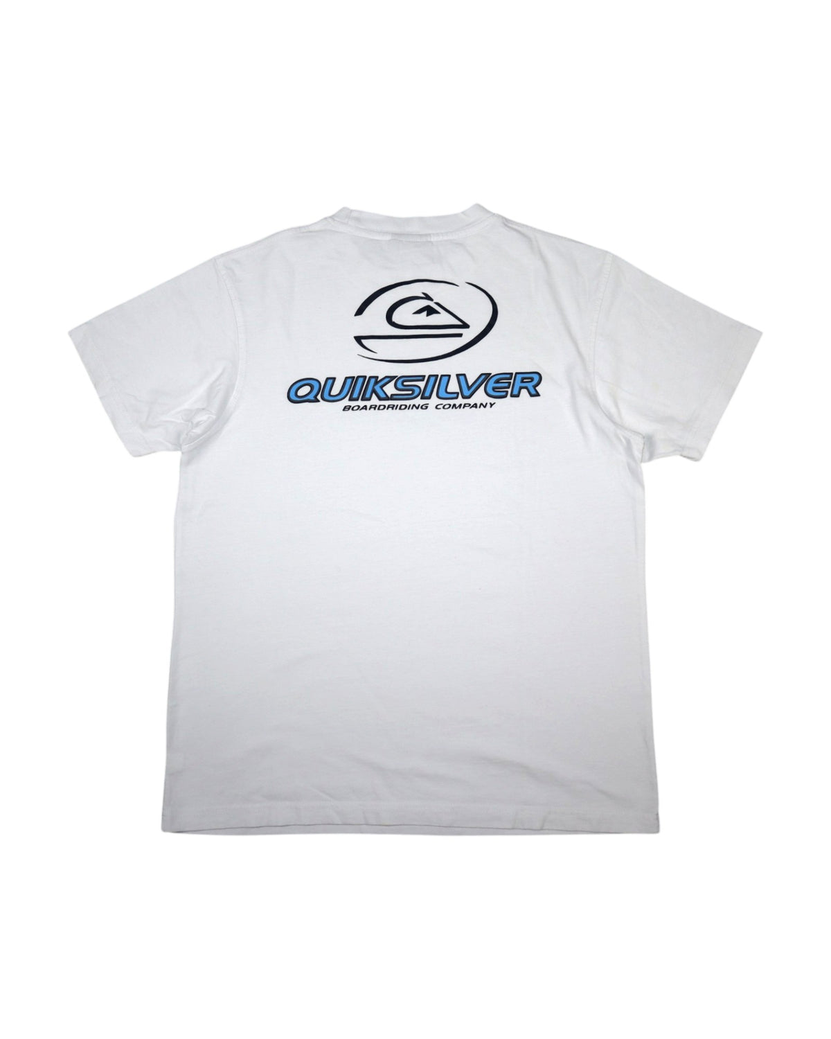 Vintage 2000s Quiksilver tee, white, flat lay detail