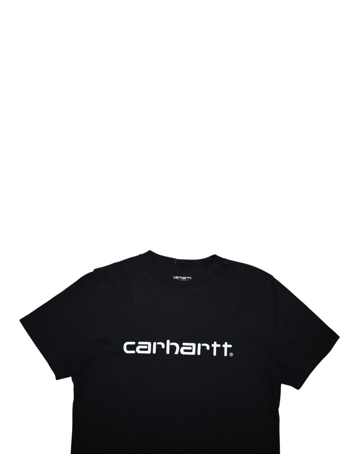 Carhartt WIP Script tee, black, flat lay detail