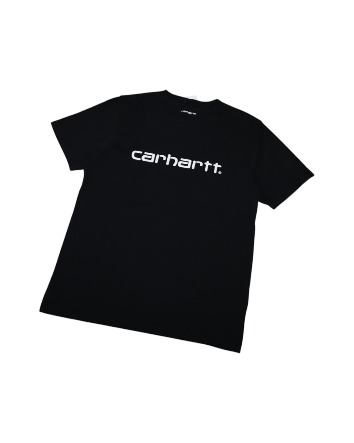 Carhartt WIP Script tee, black, flat lay