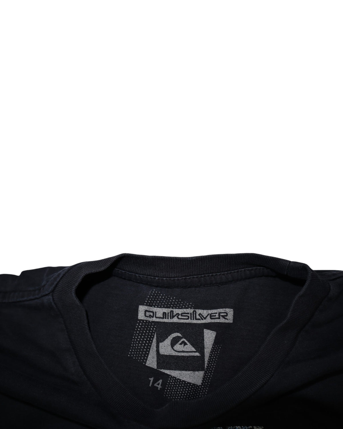 Quiksilver Brazil colourway logo tee, black, flat lay detail