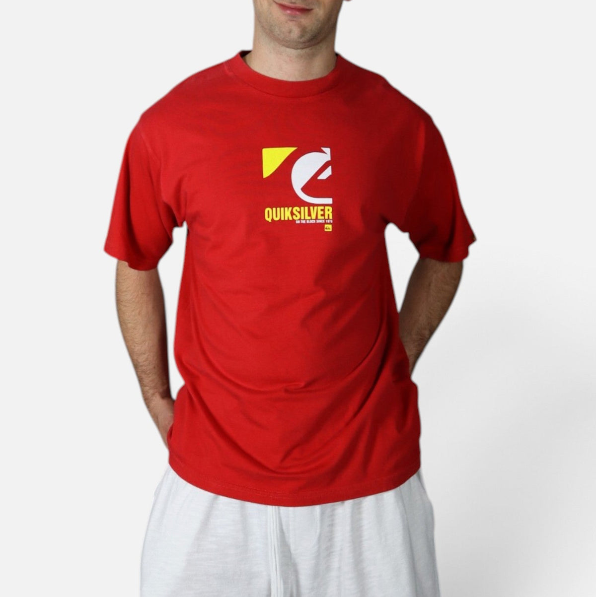 Vintage Quiksilver heavyweight tee, red, worn