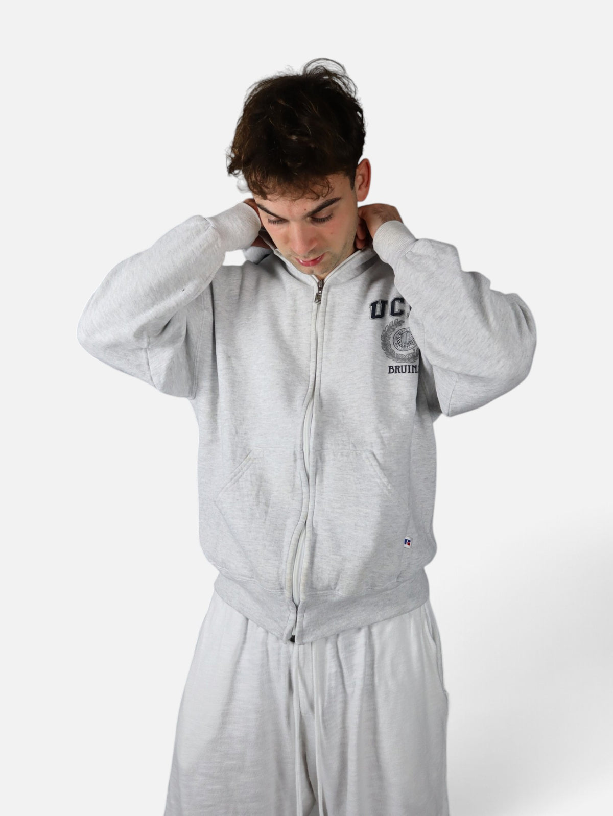 Vintage Russell Athletic UCLA Bruins zip up hoodie, grey, worn