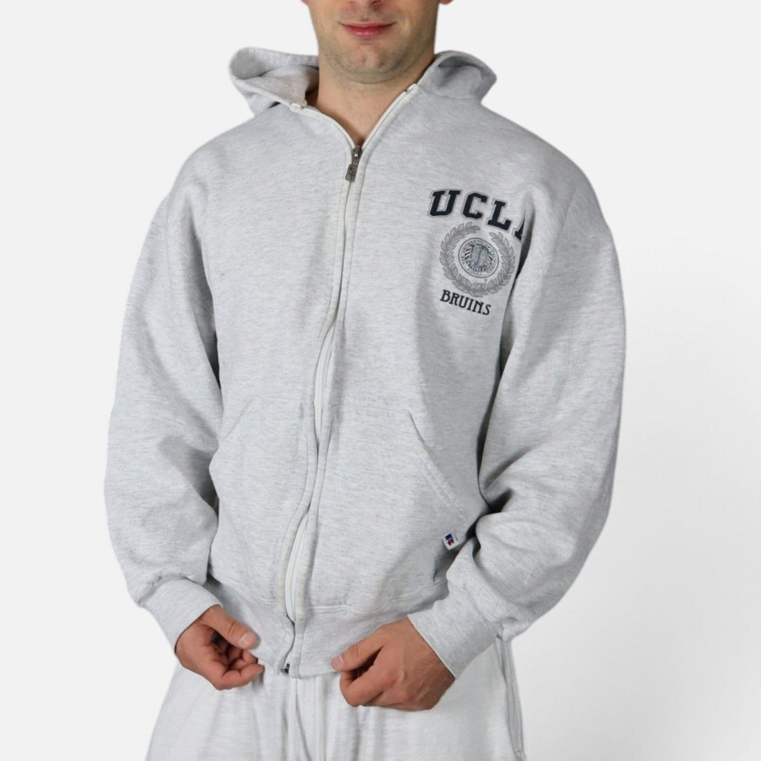 Vintage Russell Athletic UCLA Bruins zip up hoodie, grey, worn
