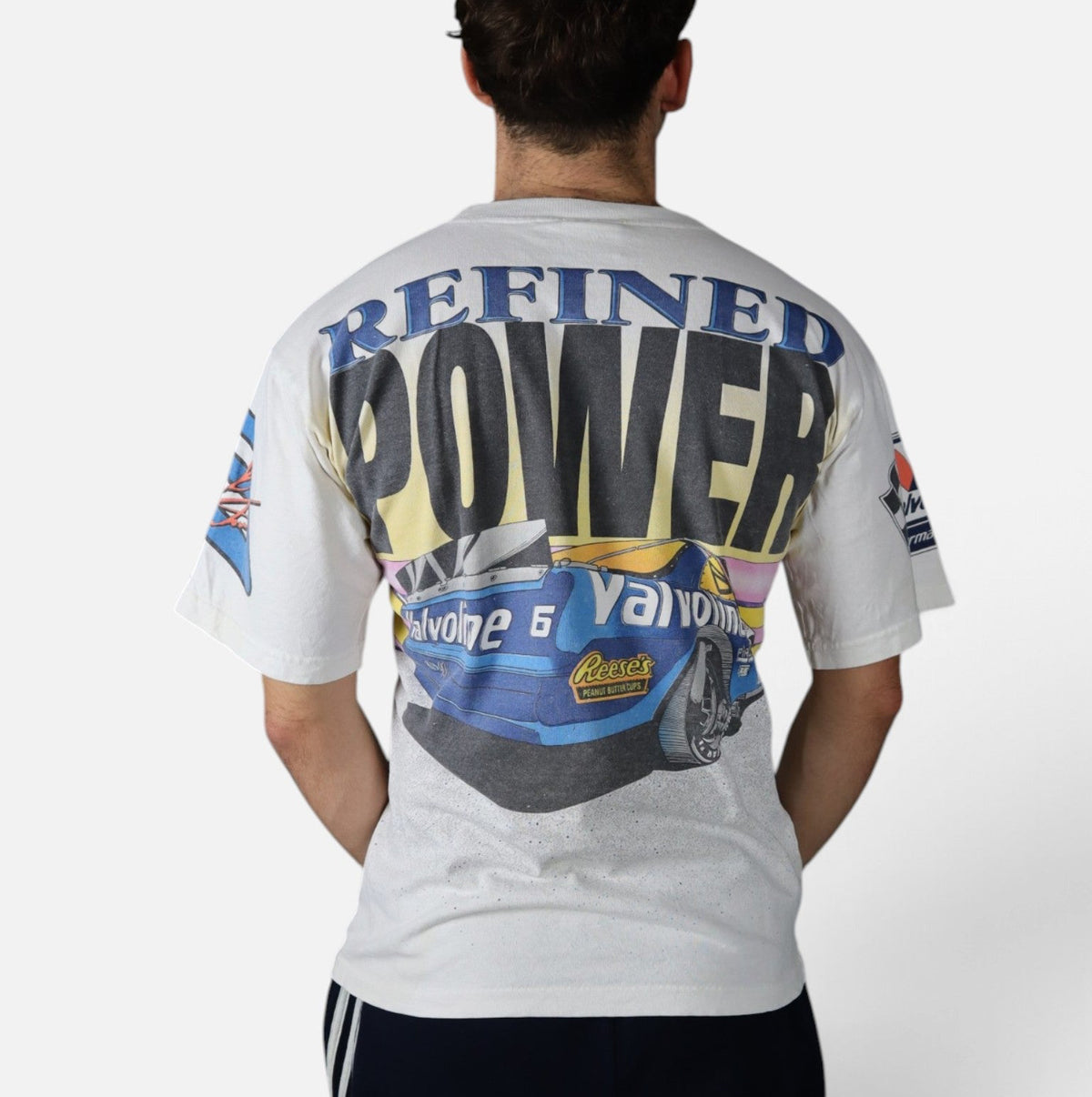 Vintage 1994 NASCAR Mark Martin Valvoline tee, worn back