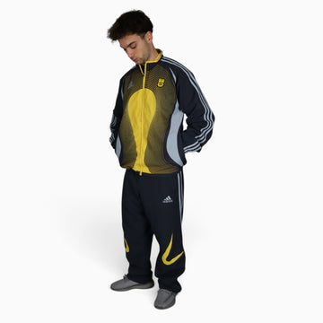 Vintage 2000s Adidas Aris Tracksuit Set | Black/Yellow/Grey | Size M