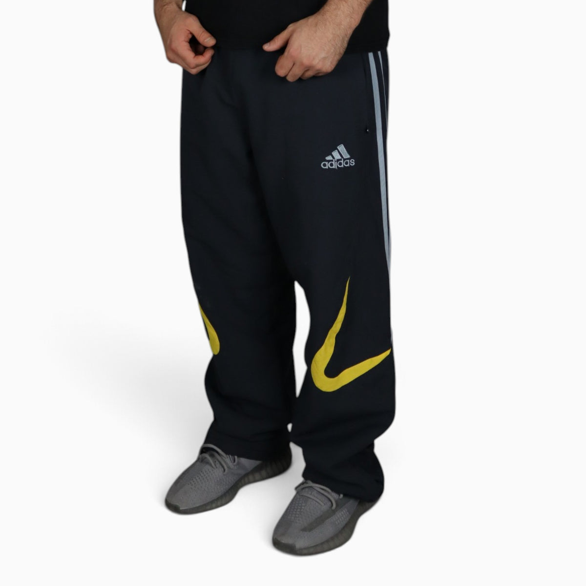 Vintage 2000s Adidas Aris Tracksuit Set | Black/Yellow/Grey | Size M