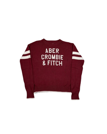 Suéter de punto Abercrombie & Fitch borgoña (S)
