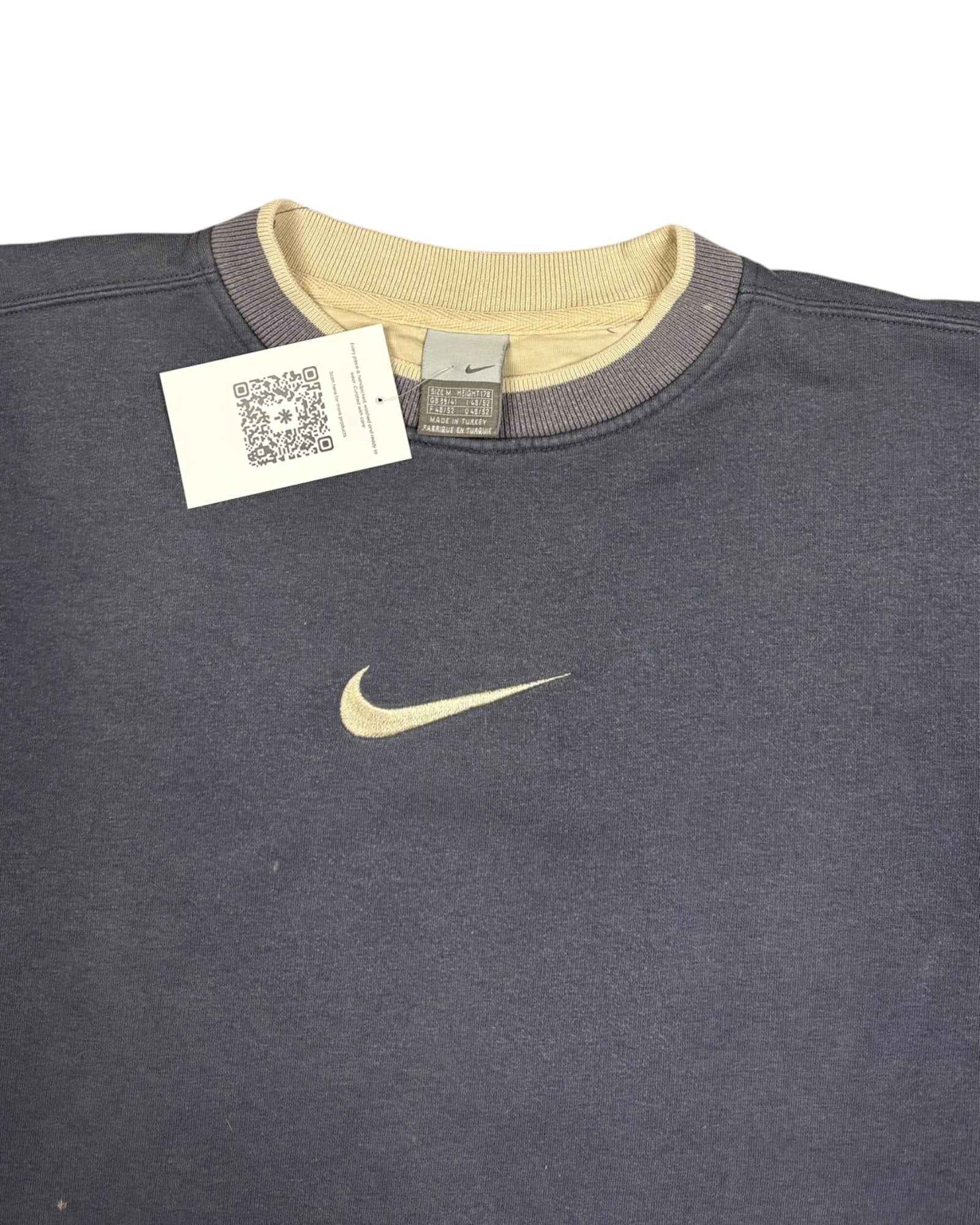Vintage Nike Center Swoosh Crewneck Blue (M)