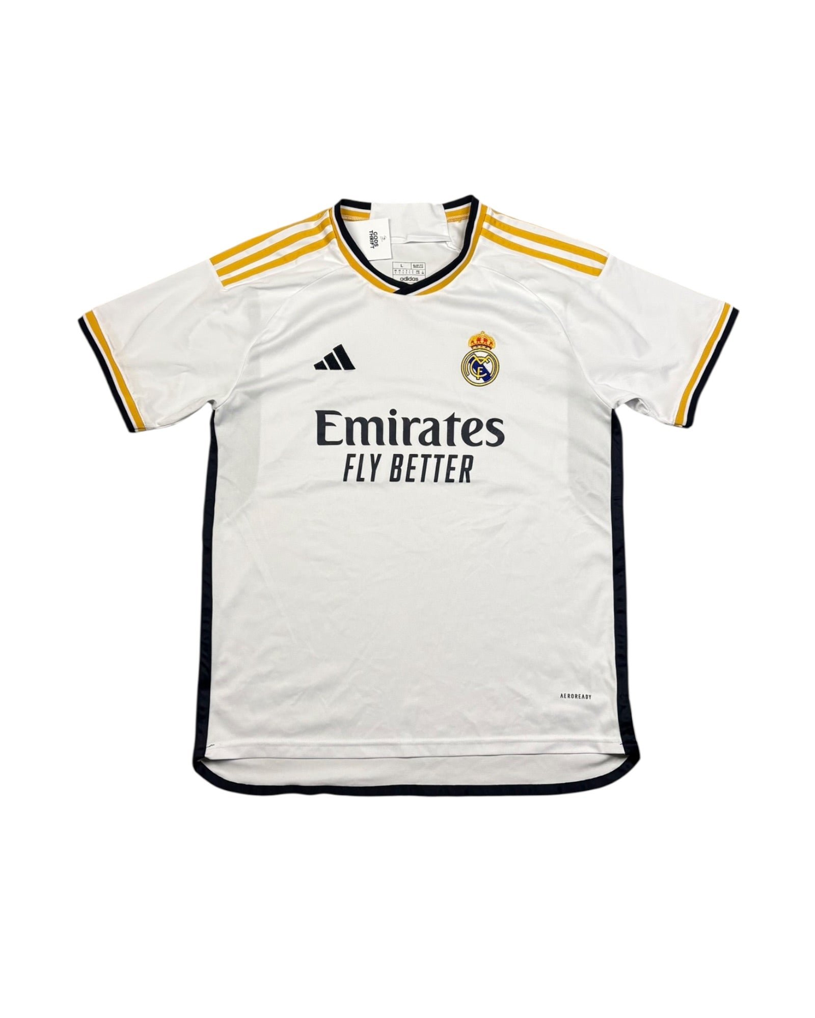Adidas Real Madrid Home Jersey White Emirates Fly Better 2023-24 (L)