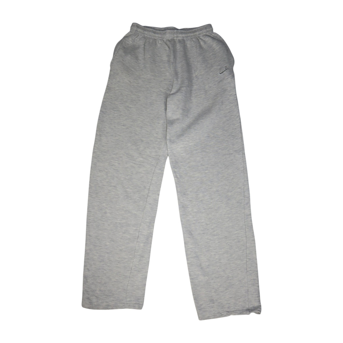 Early 90s Nike baggy sweatpants in grey marl, made in Greece — flat lay