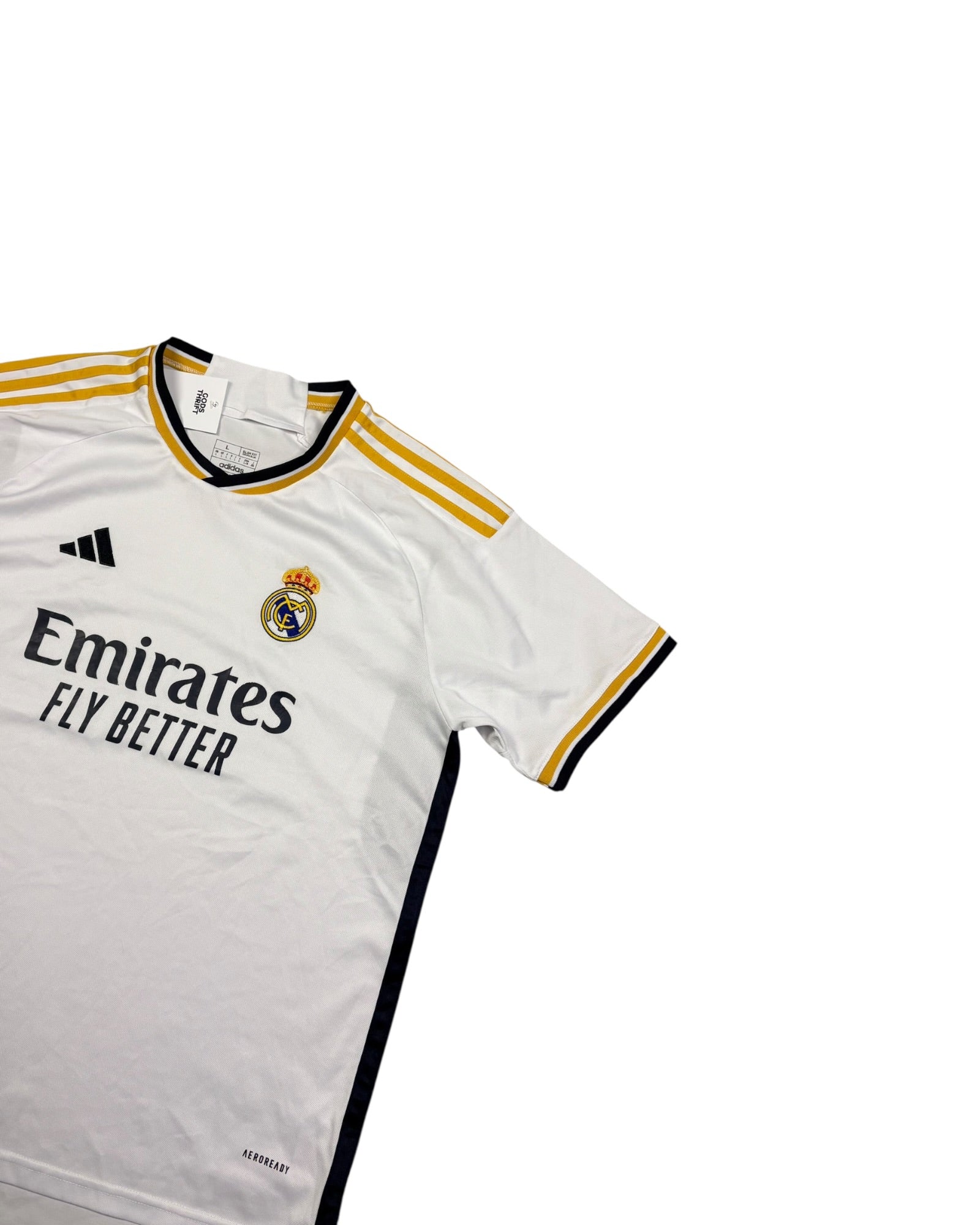 Adidas Real Madrid Home Jersey White Emirates Fly Better 2023-24 (L)
