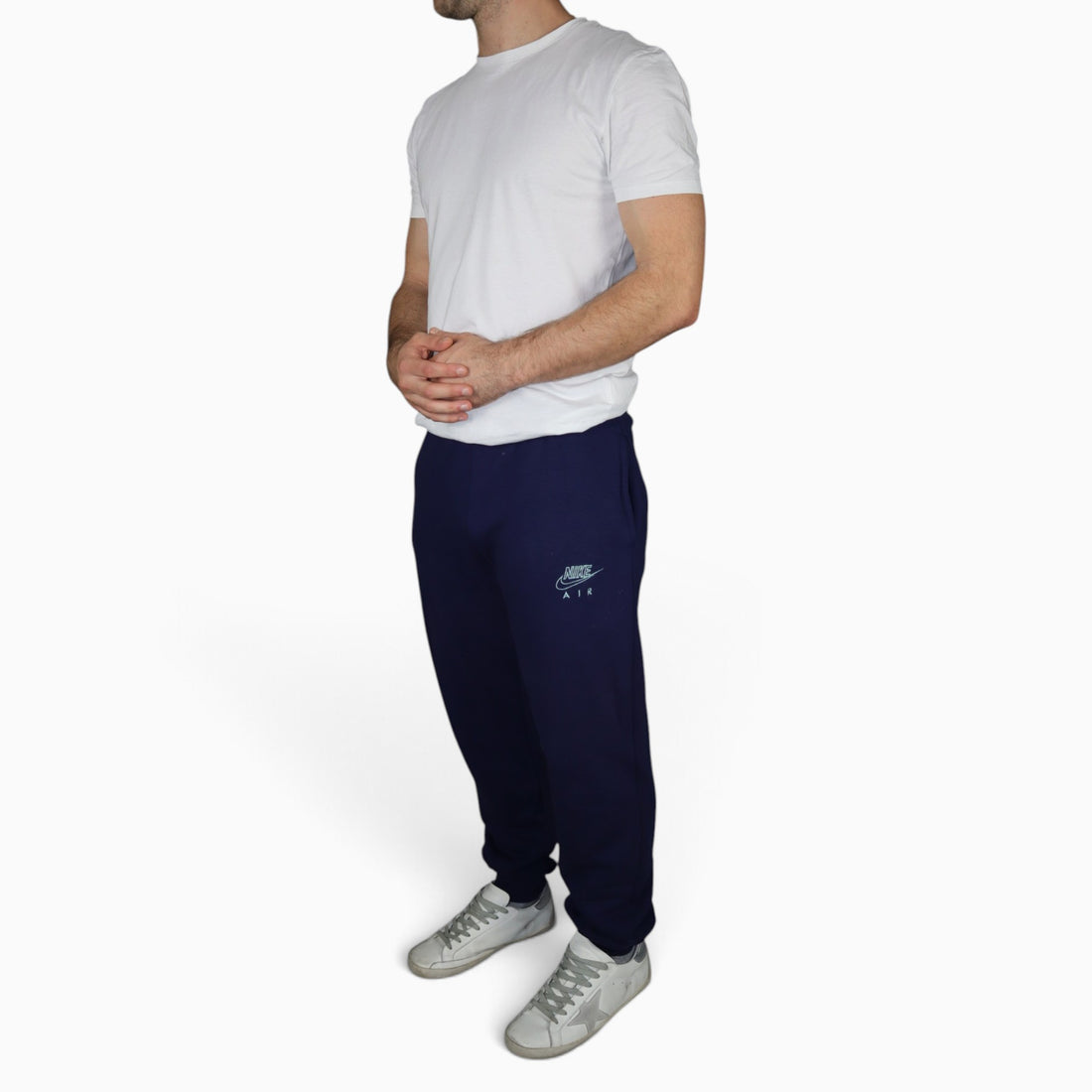 90s Nike Air sweatpants in navy, made in Greece — worn