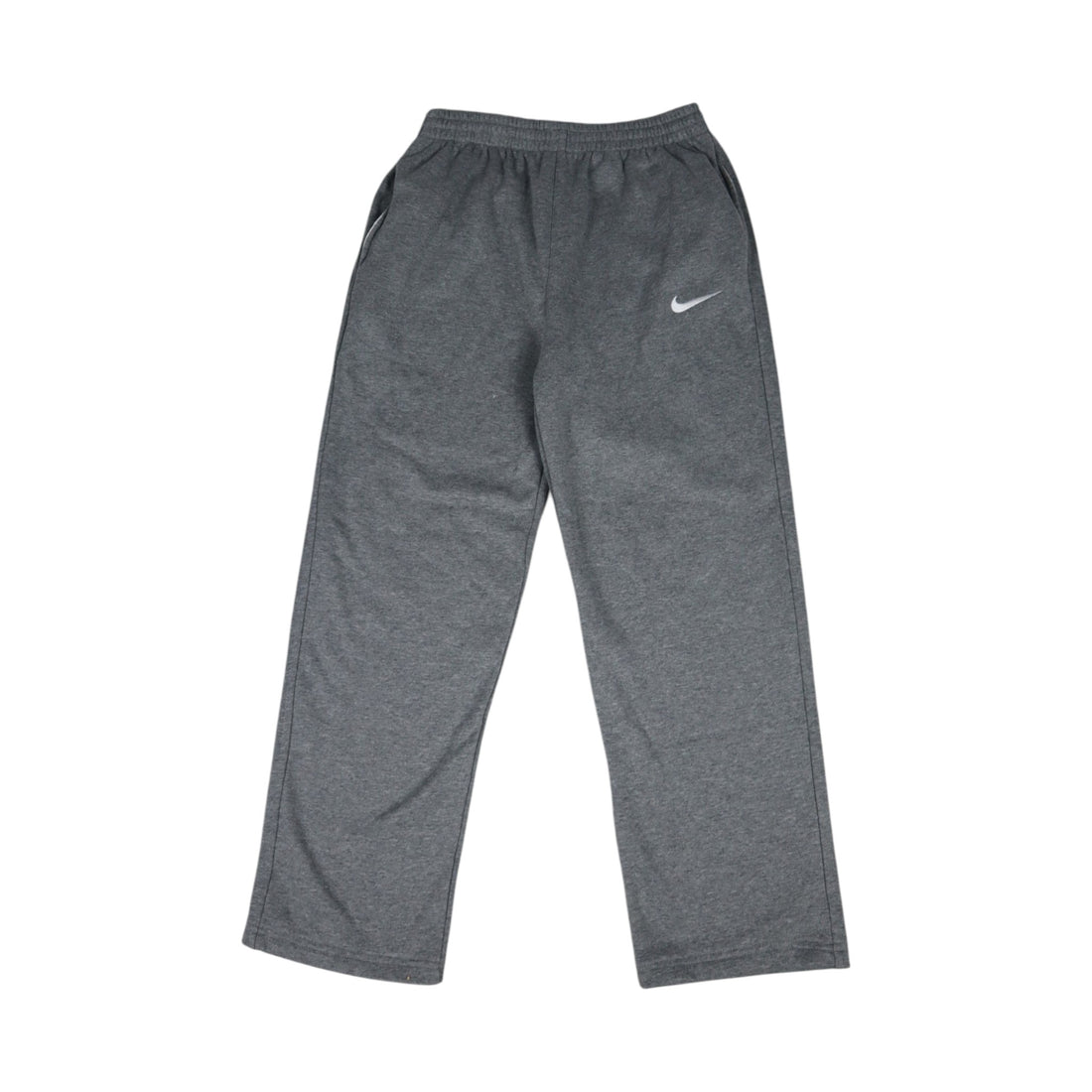2000s Nike fleece-lined sweatpants in grey — worn