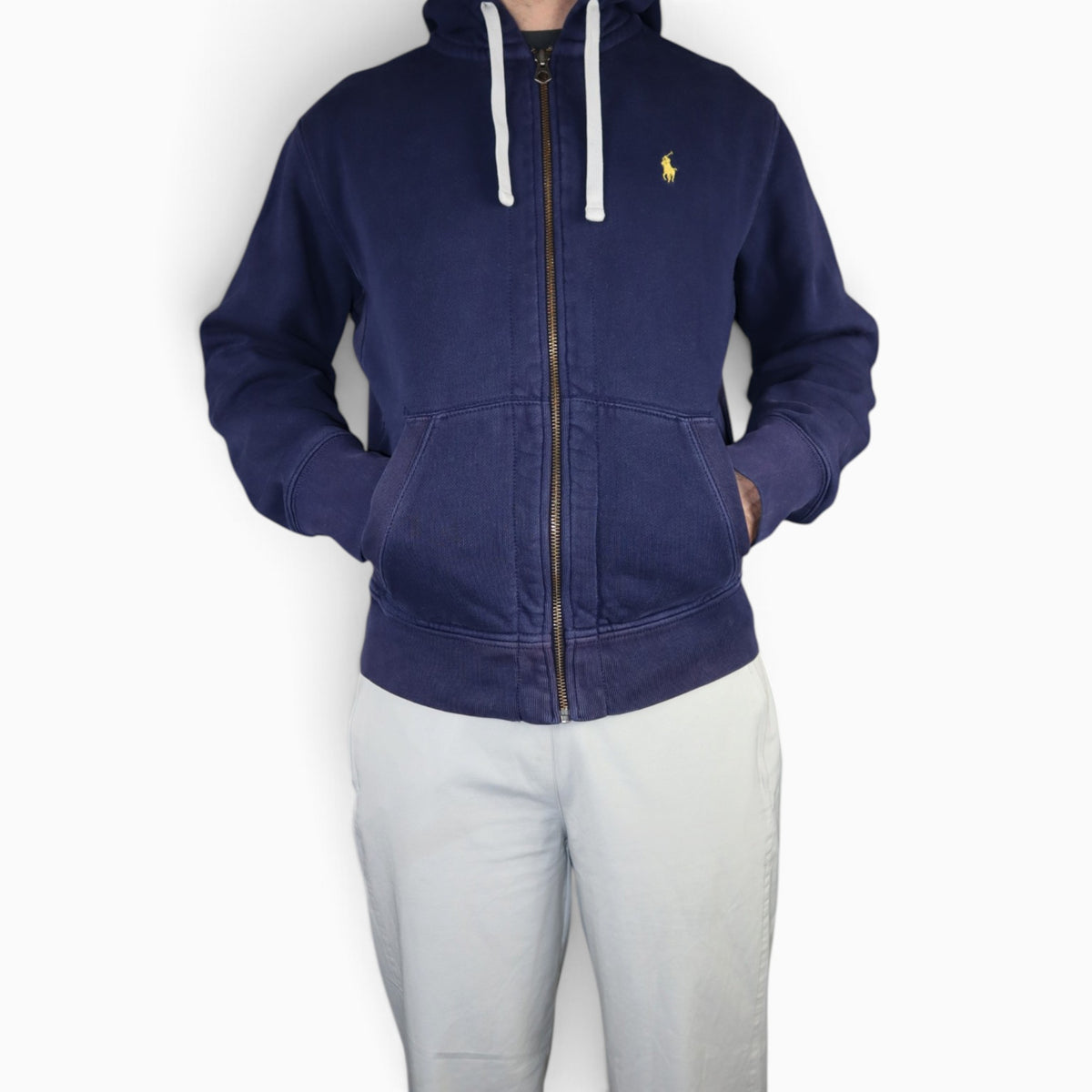 Vintage Polo Ralph Lauren Zip-Up Hooded Jacket | Navy Blue | Size M